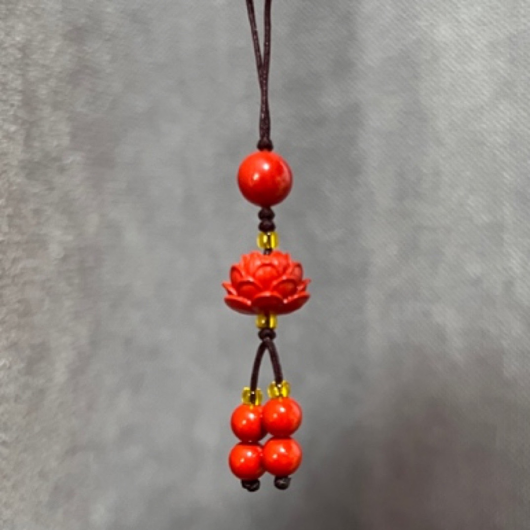 含辰砂工艺品原韵 莲花手机链