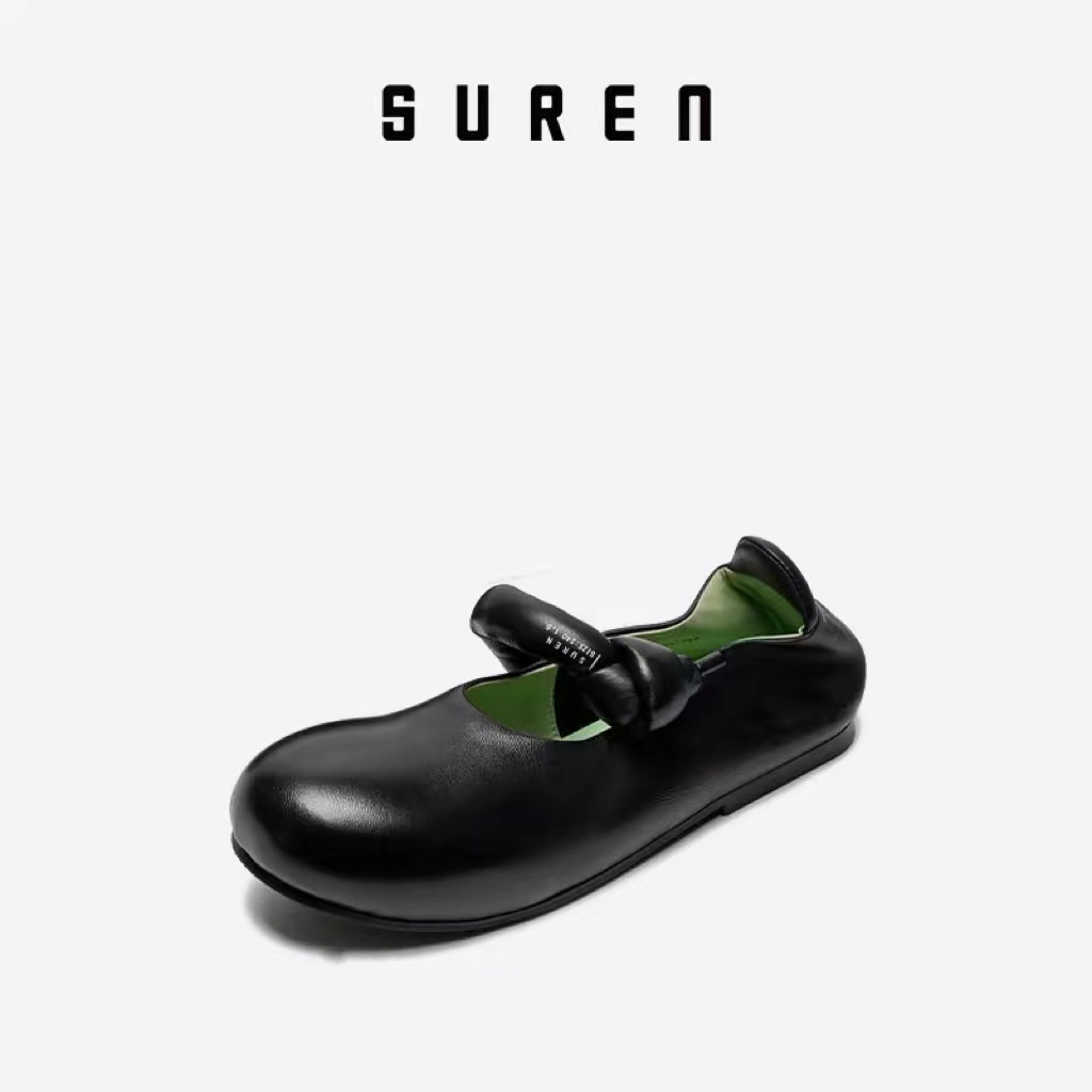 素人SUREN 原创小众个性圆头时尚玛丽珍女鞋千金名媛平底舒适217