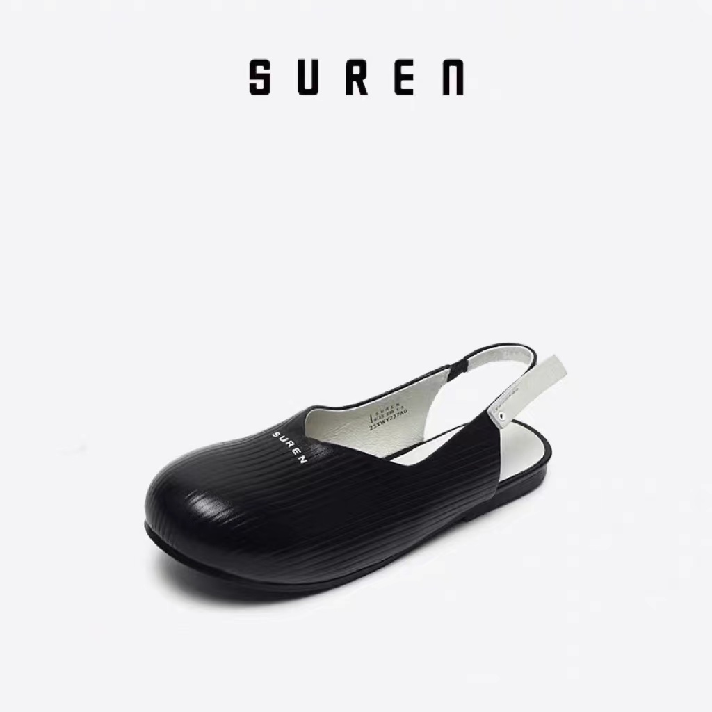 素人SUREN 23夏新款原创设计女士羊皮包头拖一脚蹬凉鞋237