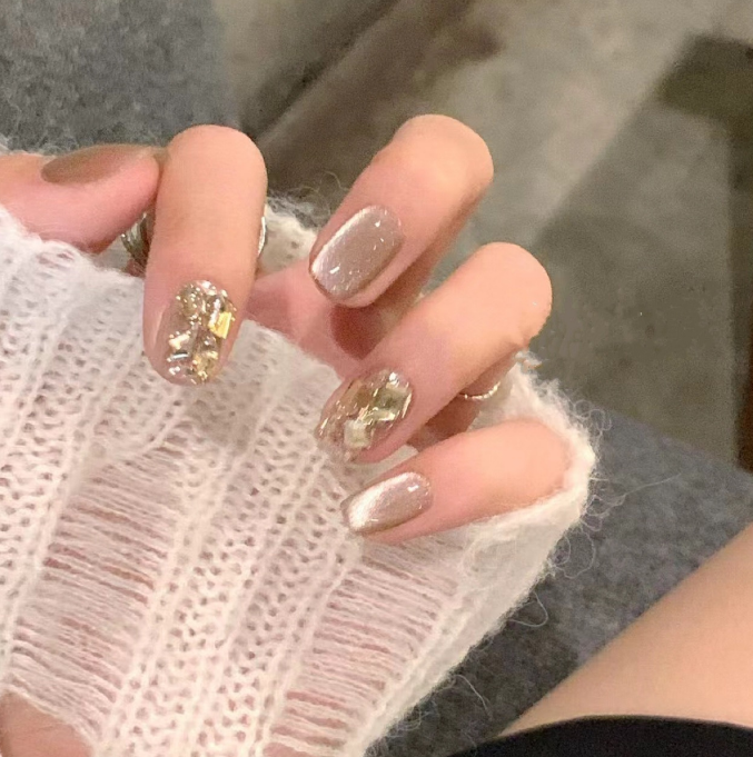 （短款） 高级感穿戴式美甲贴假指甲穿戴美甲指甲片贴穿戴甲可拆卸