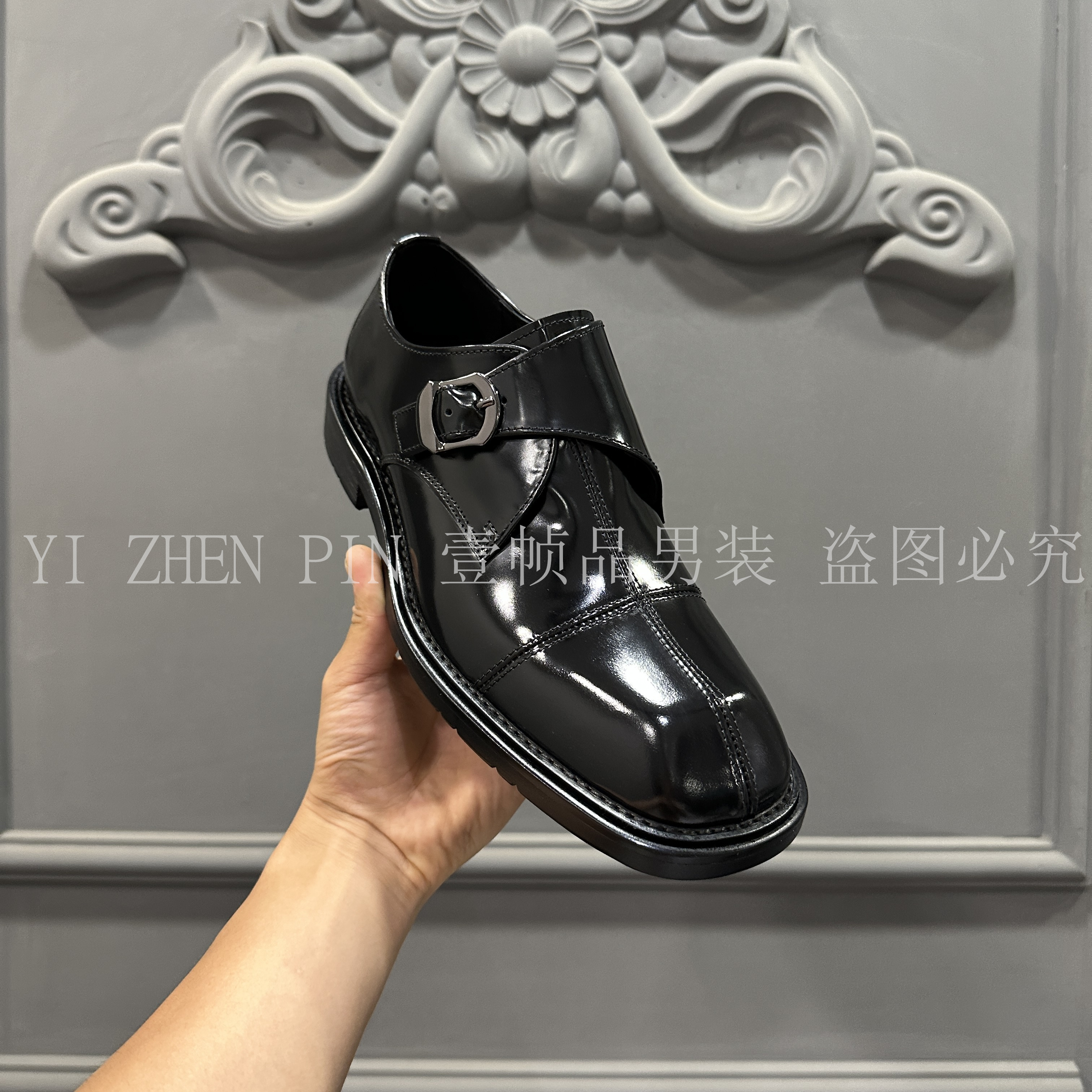 【壹帧品】高端皮鞋猛男方头皮鞋绅士英伦风商务休闲男士皮鞋