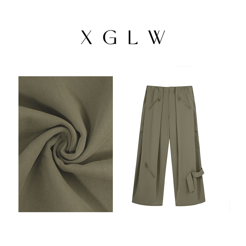 复古记忆~胖MM大码显瘦军绿色直筒工装裤P4K0039夏季新品