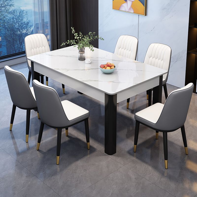 岩板餐桌椅组合现代简约吃饭桌子小户型长方形实木轻奢客厅西餐桌