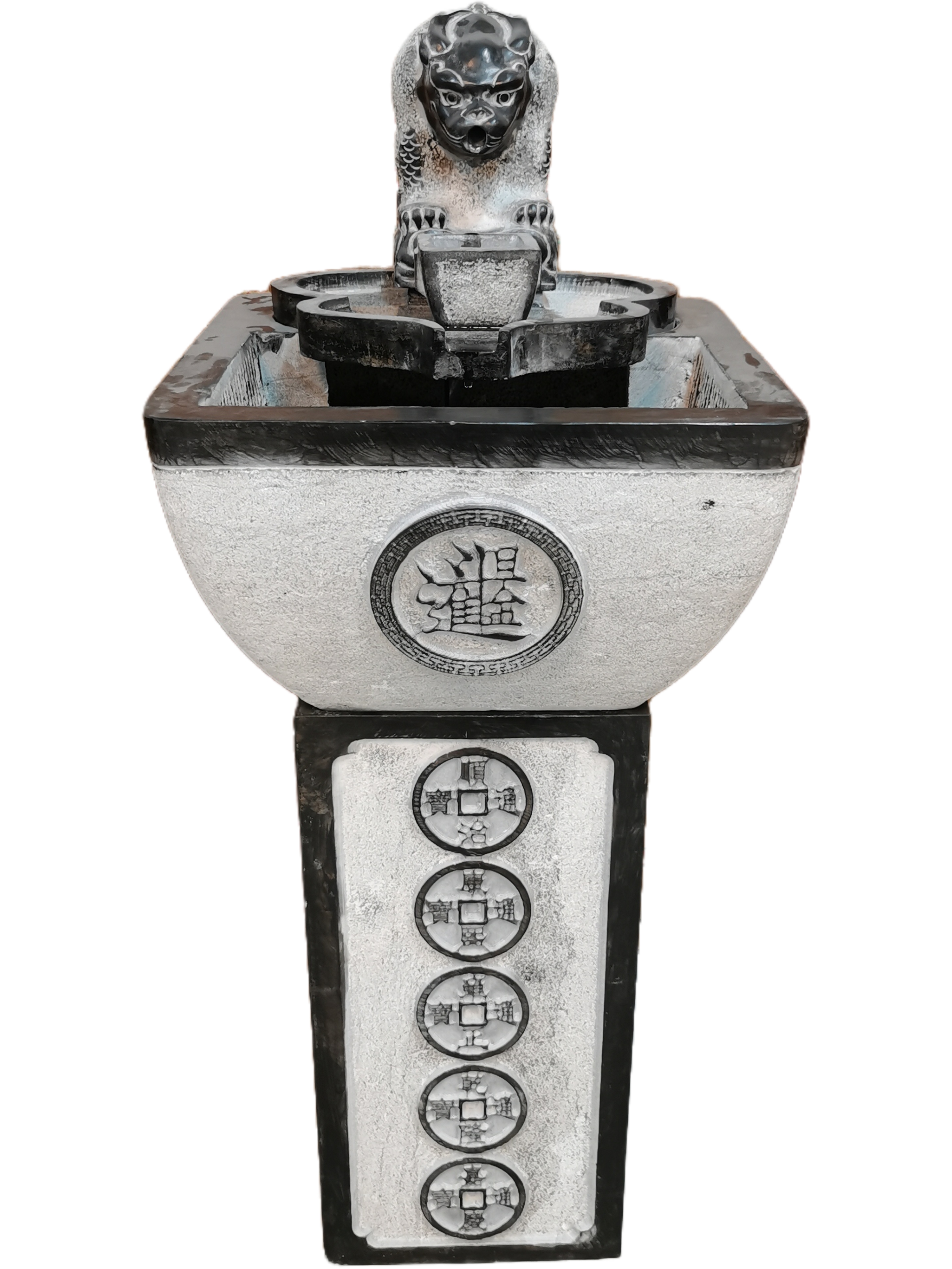 青石流水摆件，日进斗金