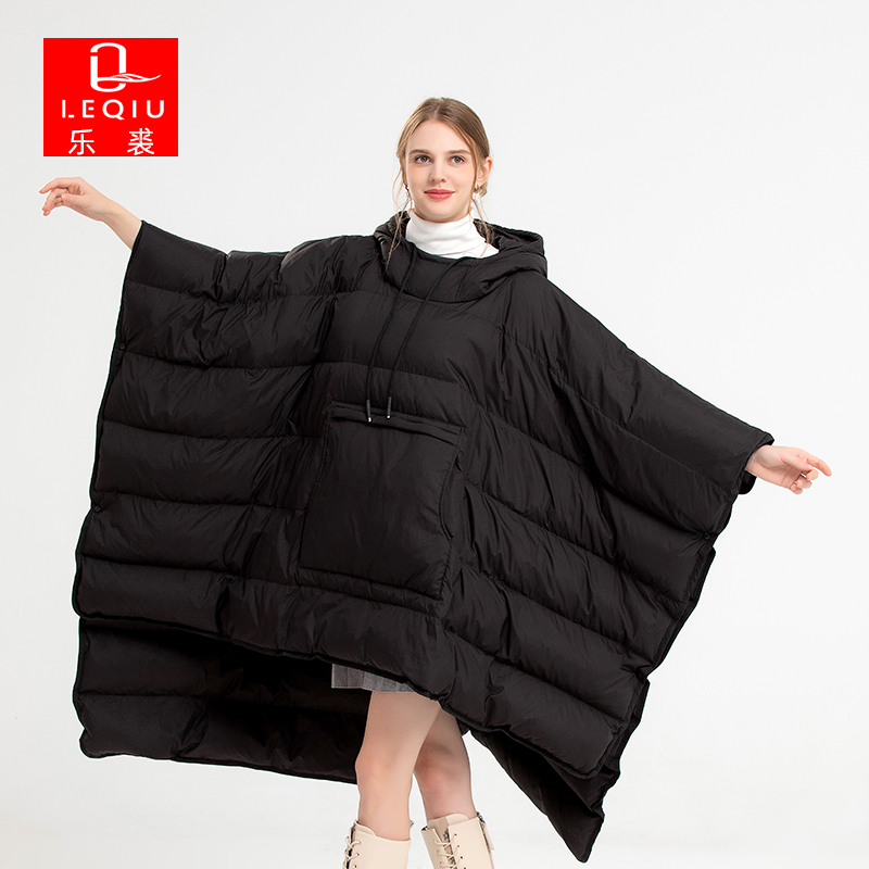 2025新款穿戴式斗篷鹅绒睡袋户外露营防寒野外多功能被子加厚毯子