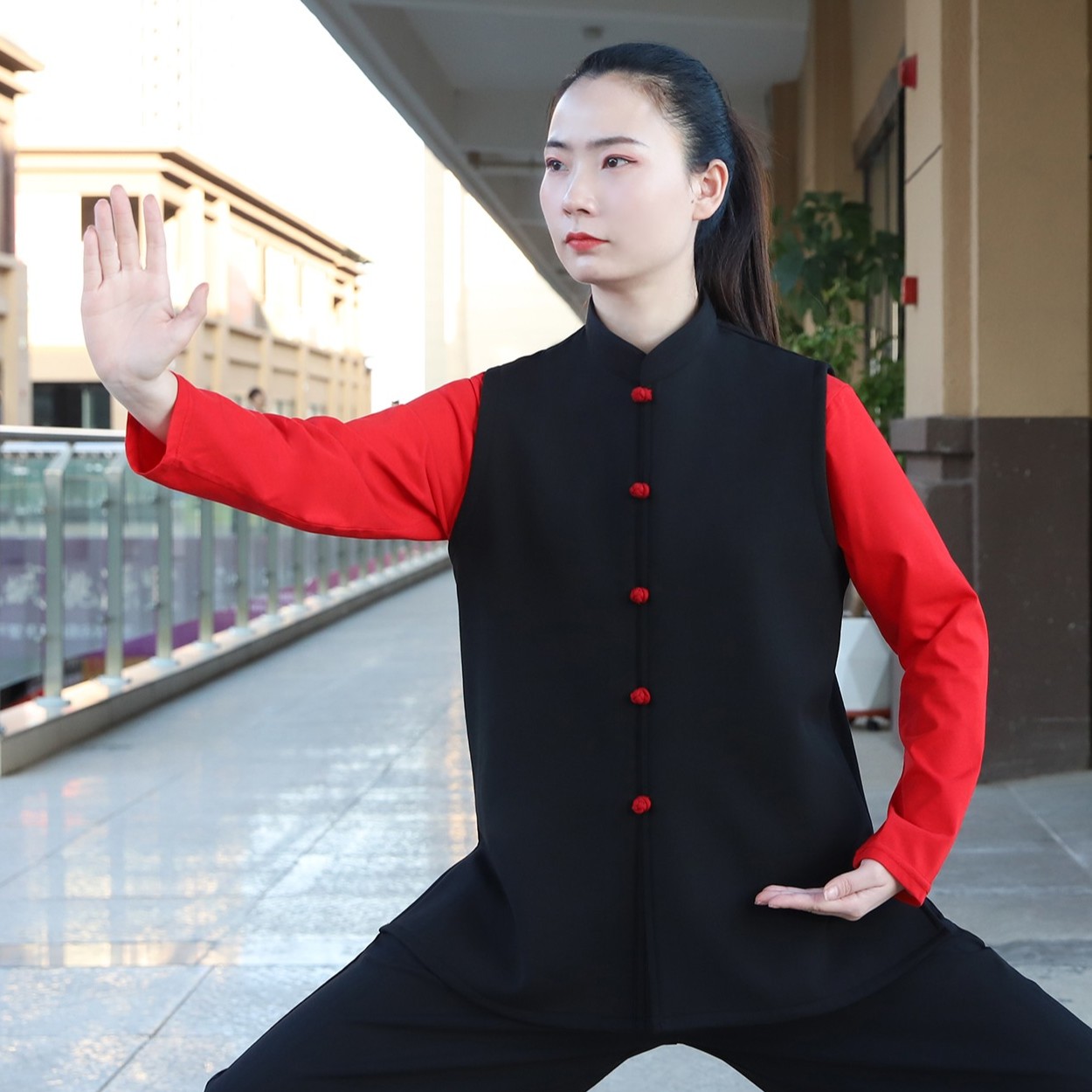 【男女款】男女秋冬季加厚练功服天丝麻附婴儿绒马甲太极拳服装