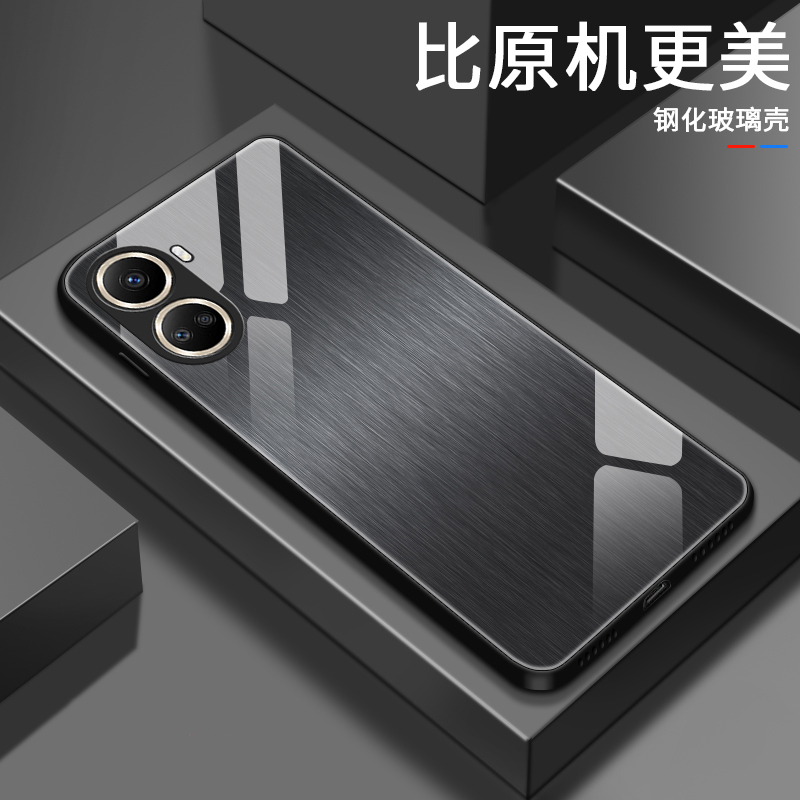 【华为Nova10SE专属】轻奢木纹钢化玻璃超薄简约防刮耐摔手机壳
