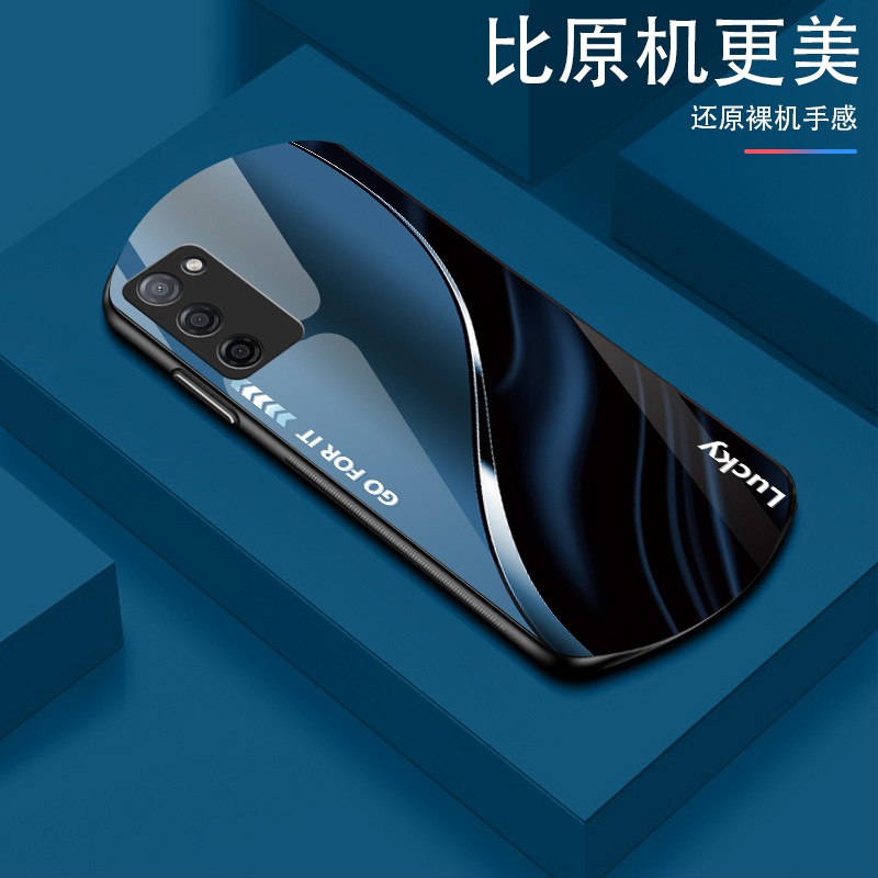 OPPOA55渐变弧形玻璃手机壳高颜值设计轻薄防摔商务轻奢