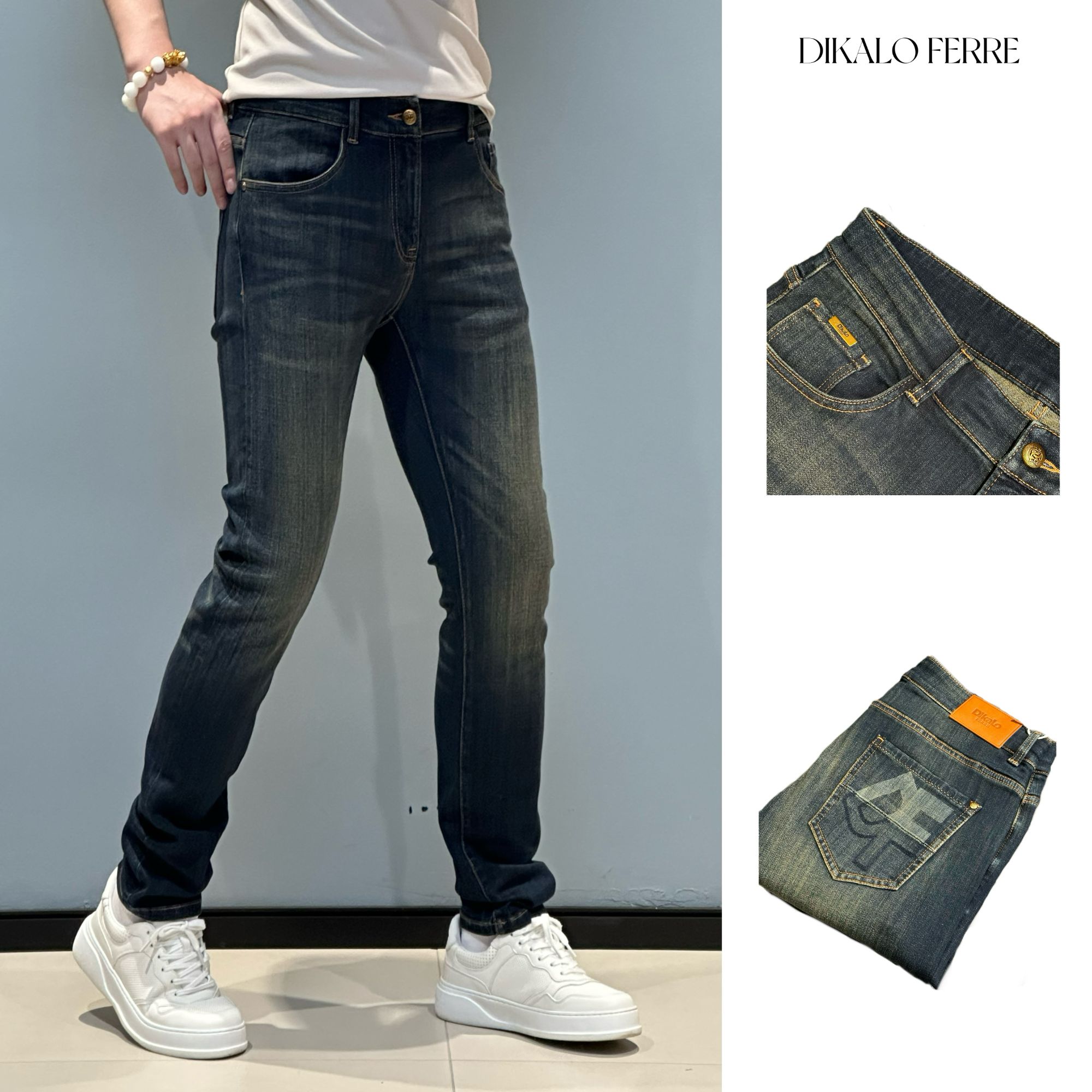 869 迪卡里奥-费雷/24秋季新款男士超柔新疆棉质小直筒牛仔裤