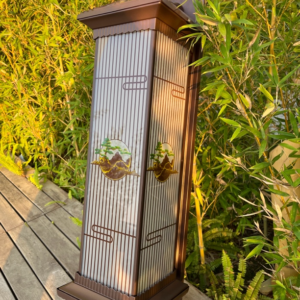 新中式太阳能迎客松壁灯庭院大门墙壁灯室外防水走廊过道外墙灯