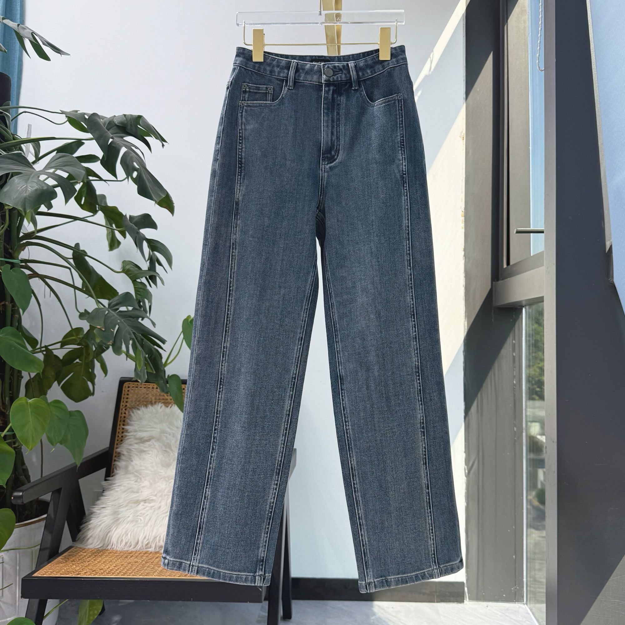 【Nora&Miya】穿不腻的牛仔裤 超软百搭牛仔裤复古高腰宽松直筒长裤