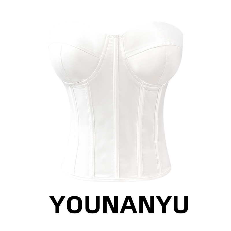 法式白色鱼骨抹胸吊带背心女夏季高级感甜辣性感辣妹无袖上衣外穿