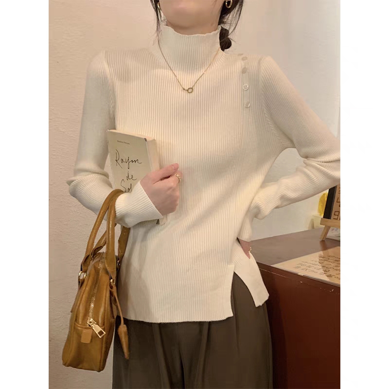 针织衫上衣半高领洋气百搭