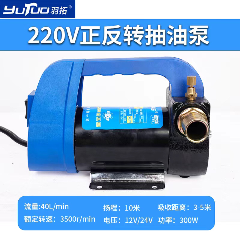 官方正品羽拓300w手提式抽油泵「正反转➕逆流阀」