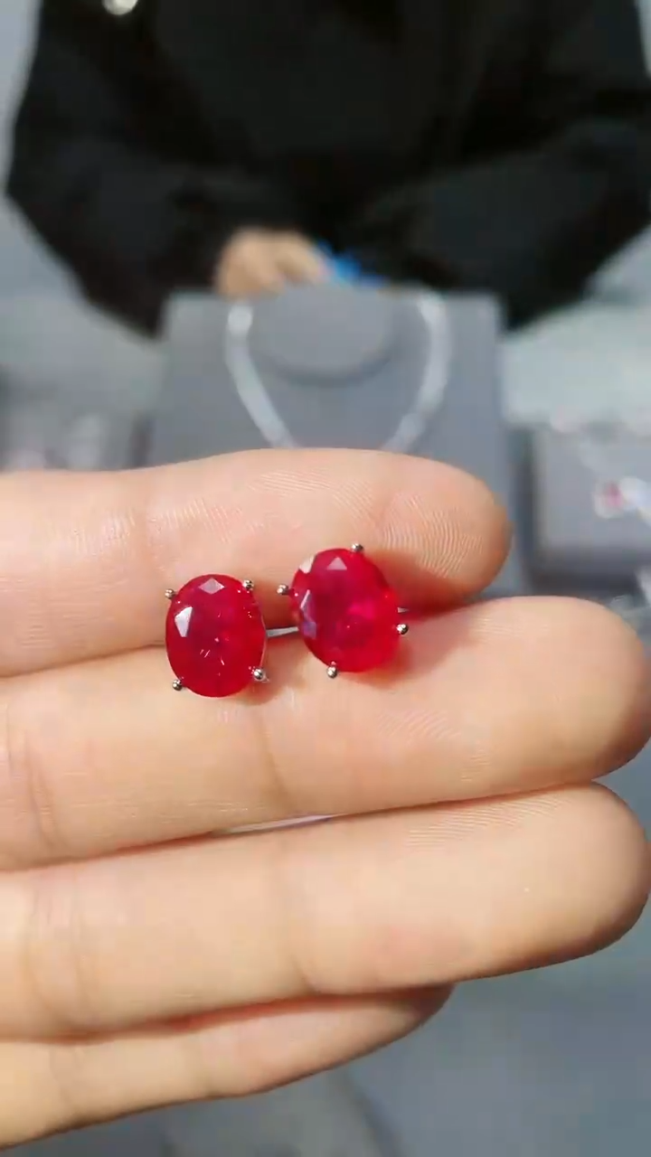 【闪购商品】红宝石耳饰未镶嵌裸镶耳钉60