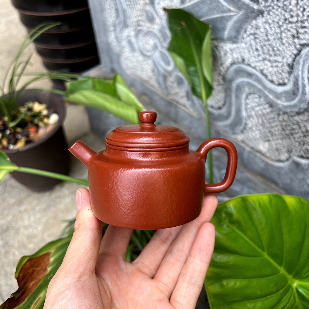 纯手工德钟大红袍粗砂茶壶140cc田玲作品
