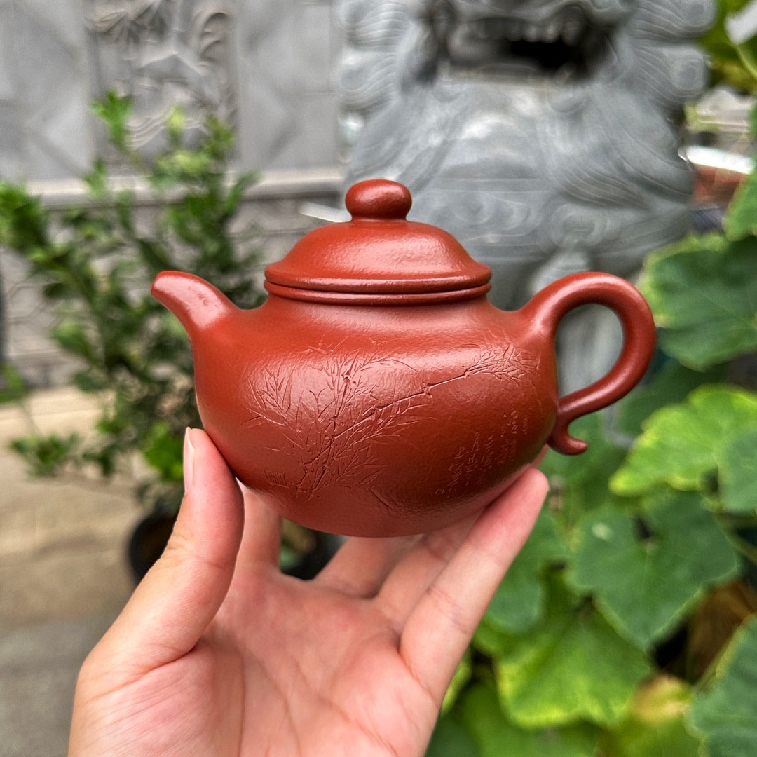 经典德钟-280cc 田玲全手工制二十目粗砂大红袍纯手工仿古壶宜兴