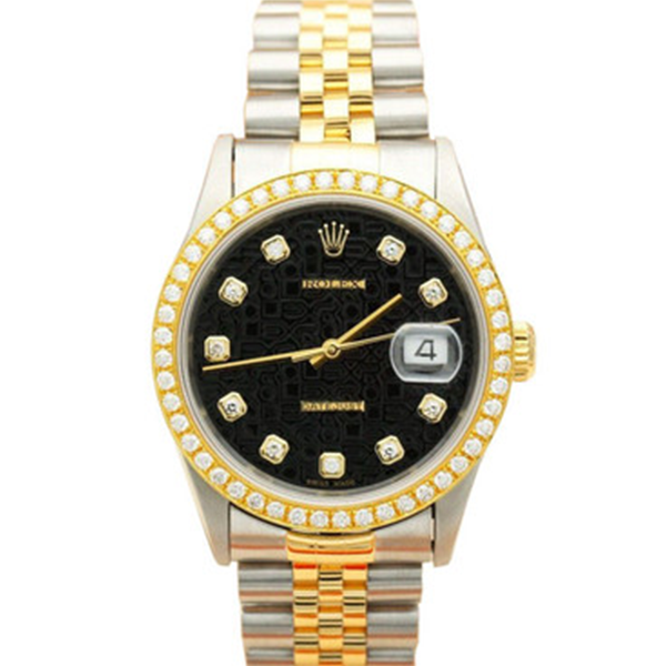 99新 Rolex/劳力士 老佛爷/劳力士16233后镶钻/自动/单表/36mm