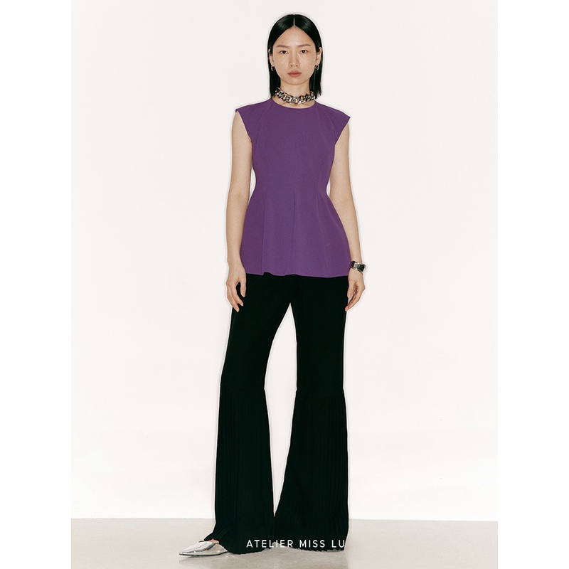 AtelierMissLu收腰廓形设计宽肩上衣230027A