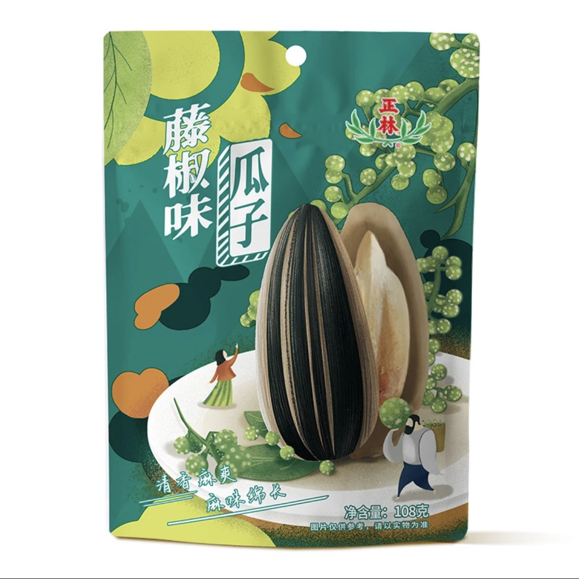 正林正林瓜子藤椒味葵瓜子108g全新包装休闲零食炒货品牌食用品质