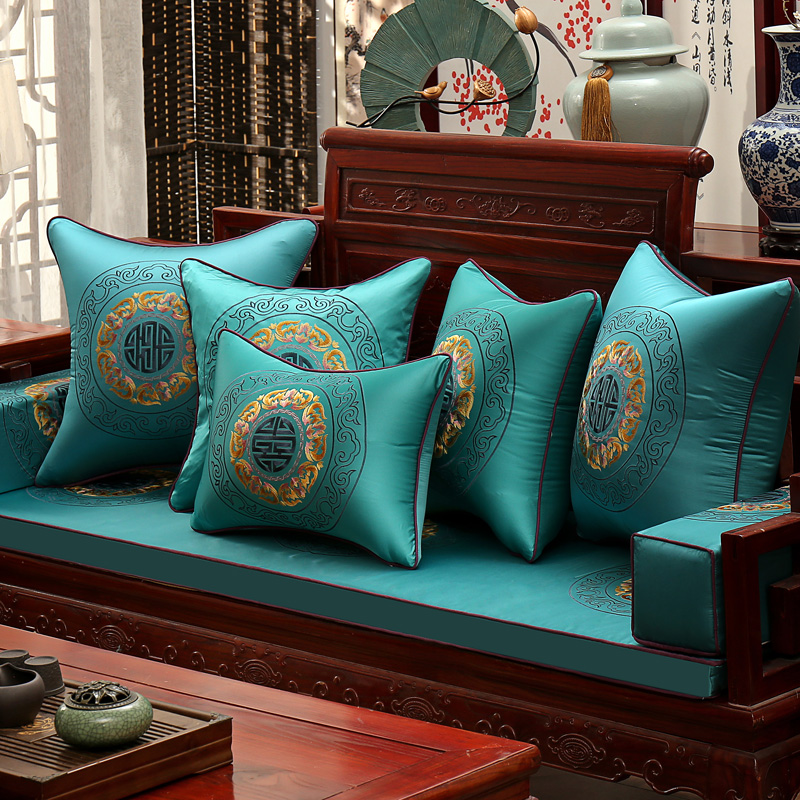 中式红木沙发坐垫刺绣古典实木圈椅太师椅罗汉床座垫海绵防滑定制