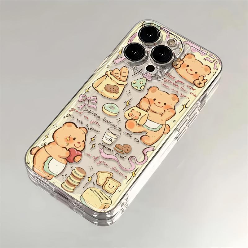 黄油小熊iphone15/13/14苹果12手机壳华为vivo小米oppo全包软套