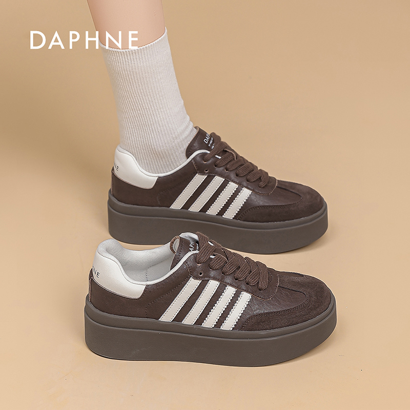 Daphne/达芙妮2024新款时尚休闲鞋潮流阿甘鞋经典百搭系带运动鞋
