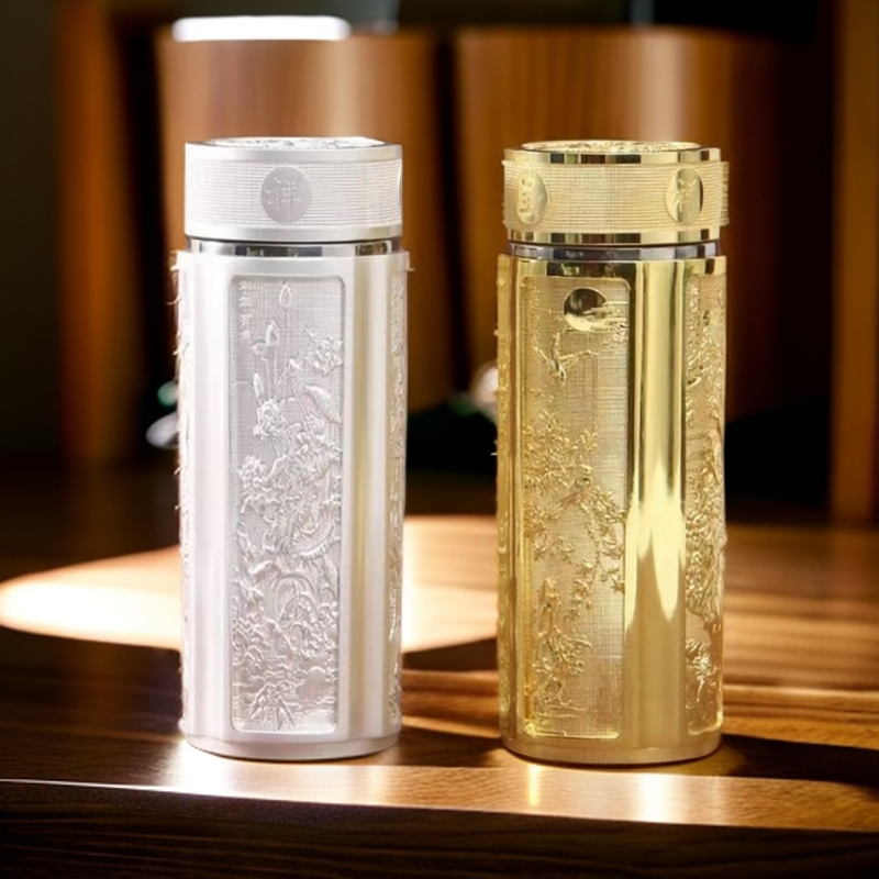 龙凤呈祥银杯精美中式复古纪念品便携家用高端高档创意防烫茶水杯