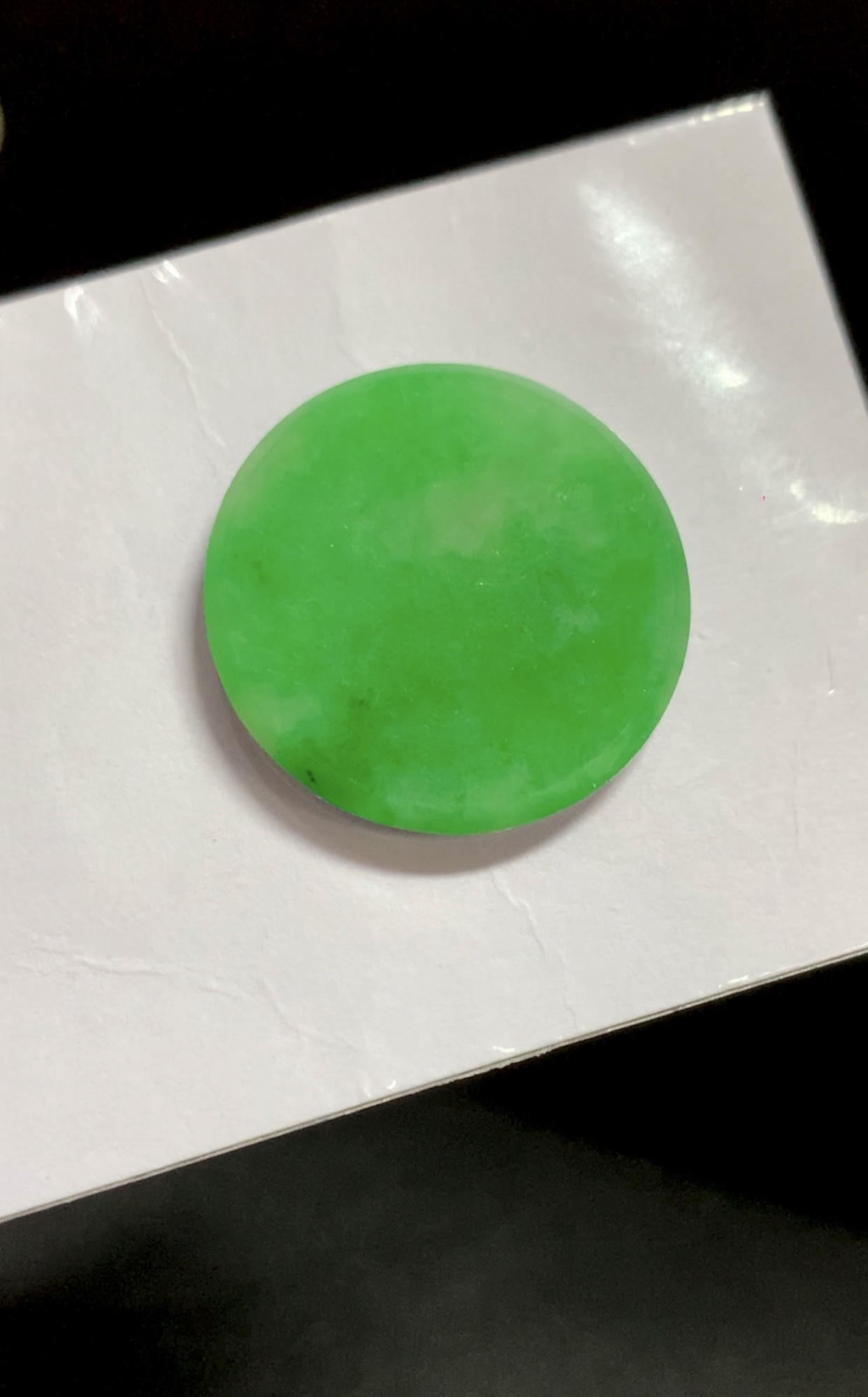天然a货缅甸翡翠。 冰飘阳绿圆牌。可做手链手牌吊坠2用款