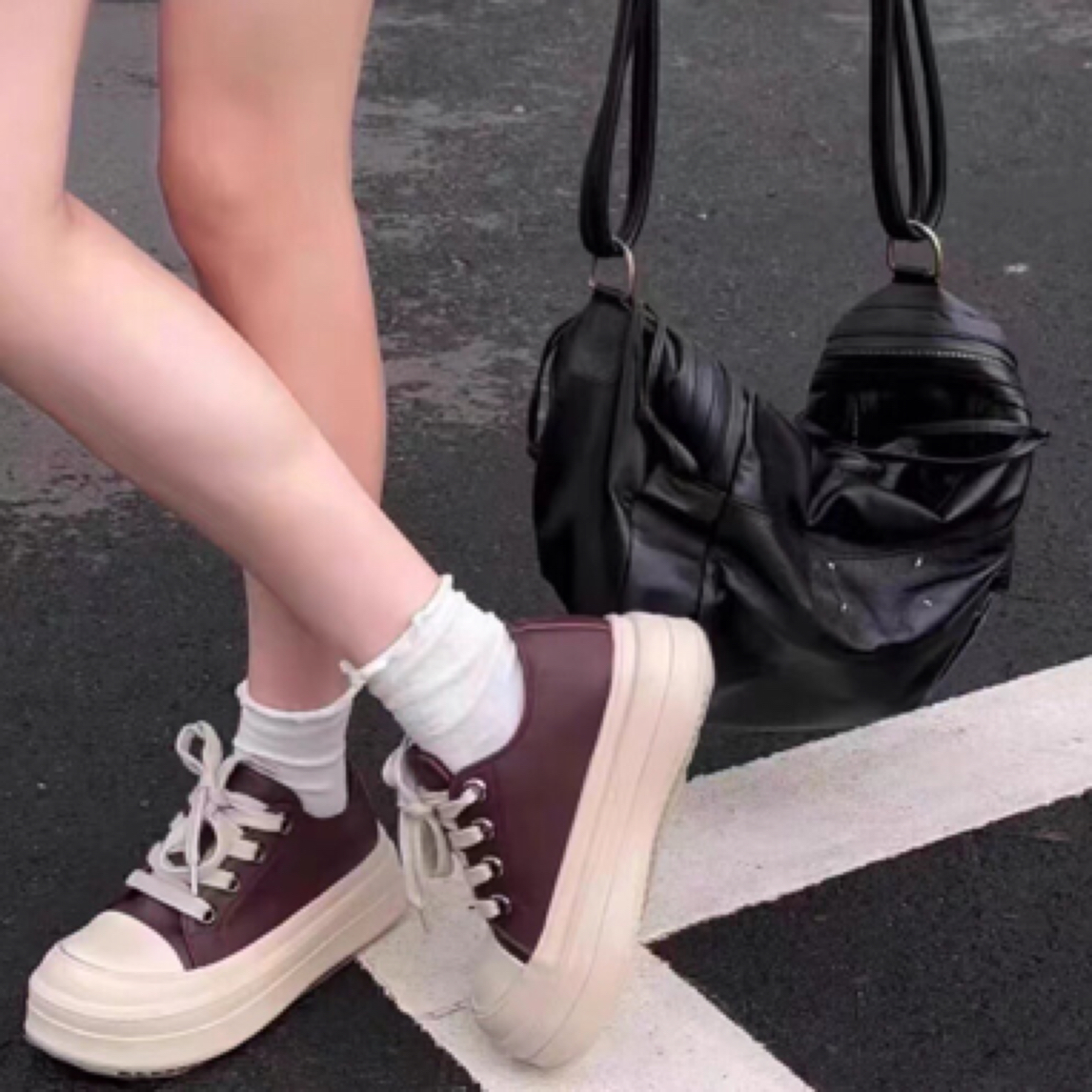 做旧脏脏大头鞋增高复古系带板鞋休闲鞋16-1