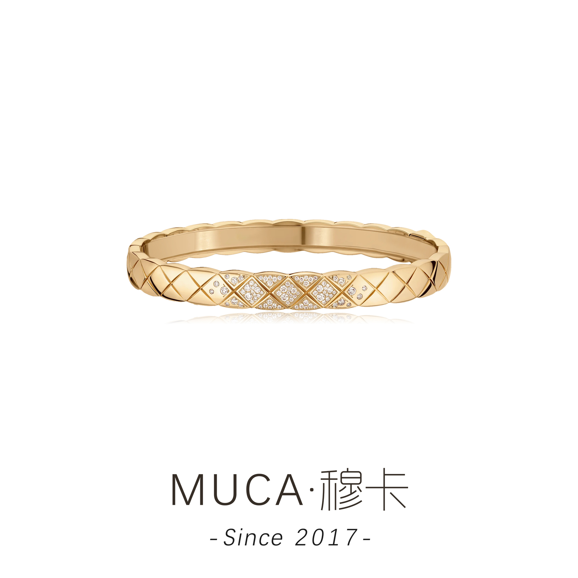 菱纹格宽版时尚百搭气质简约手镯X513