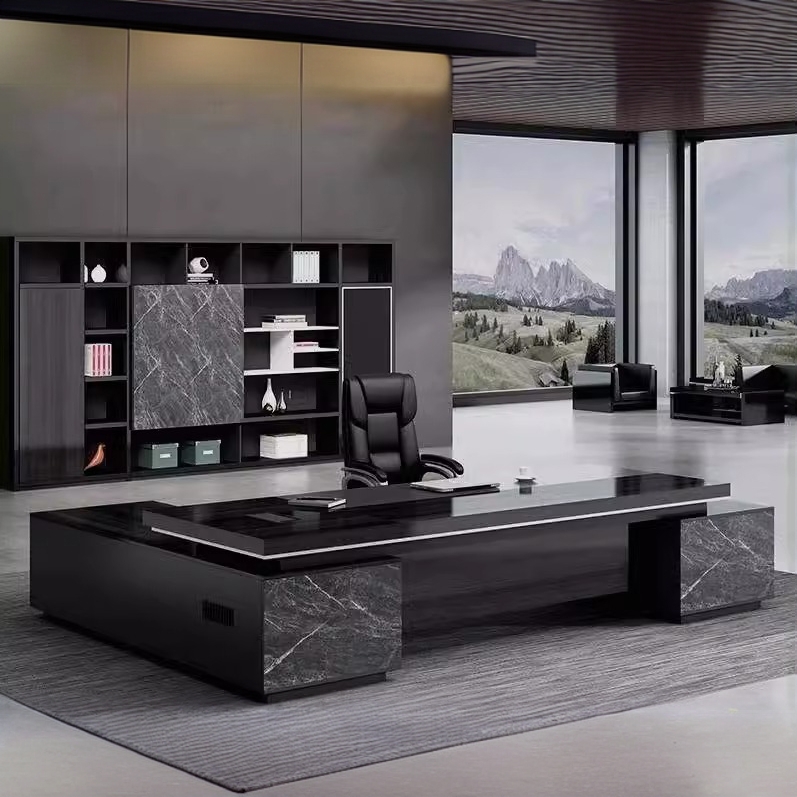 老板办公桌椅组合简约现代办公室总裁桌大气经理室双柜桌子大班台