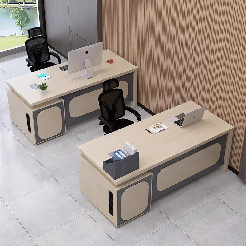 老板办公桌简约办公室单人电脑桌双人面对面职员桌老板桌松弛感