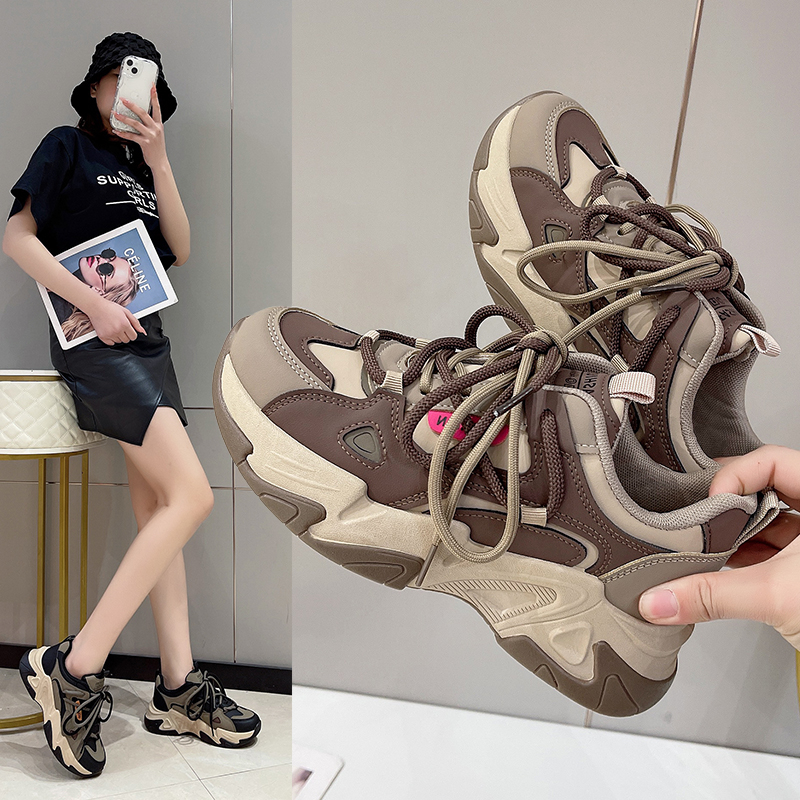 回力瑞踩屎感厚底老爹鞋女ins2024新款春季显脚小百搭运动休闲鞋