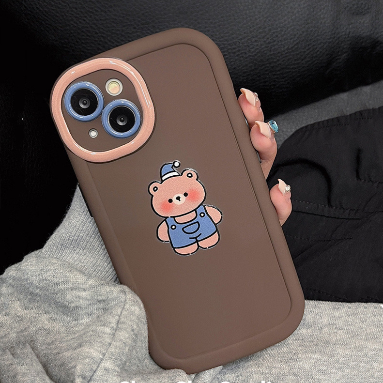 趣味卡通小熊适用苹果14手机壳iPhone13ProMax新款15pro防摔12女