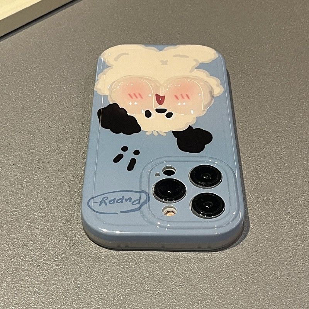 可爱捏捏大脸立体小狗适用苹果13手机壳iPhone14Promax防摔11/12
