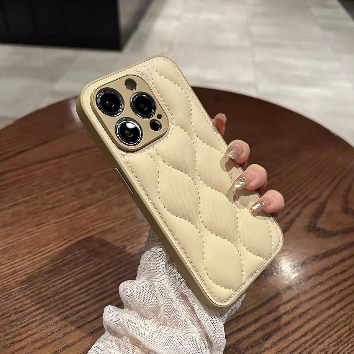高级感咖色苹果15手机壳新款iPhone13promax奢华14带防尘网女12