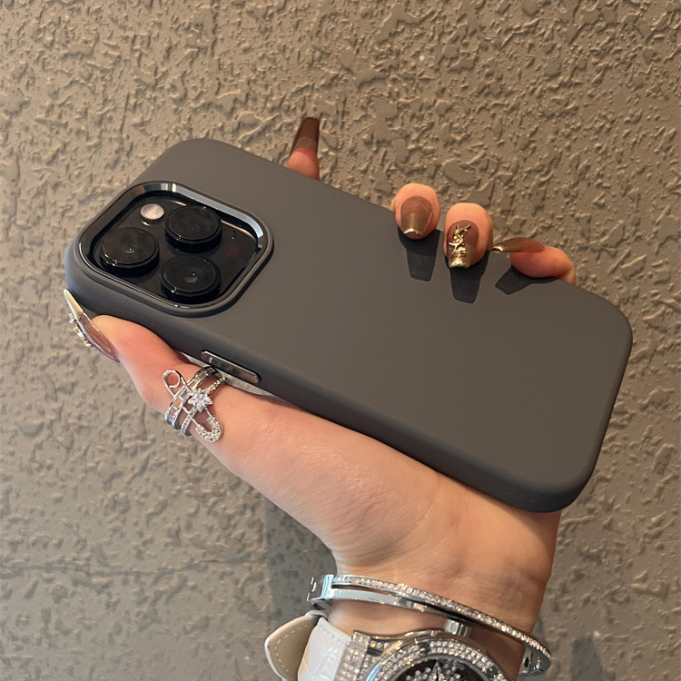轻奢石墨灰苹果14promax手机壳iphone13高级感14pro套12简约11软