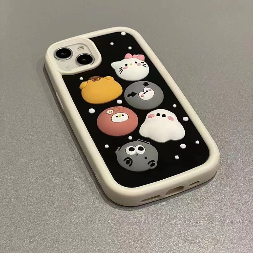 超萌可爱立体卡通适用苹果14手机壳iPhone13promax椭圆11/12防摔