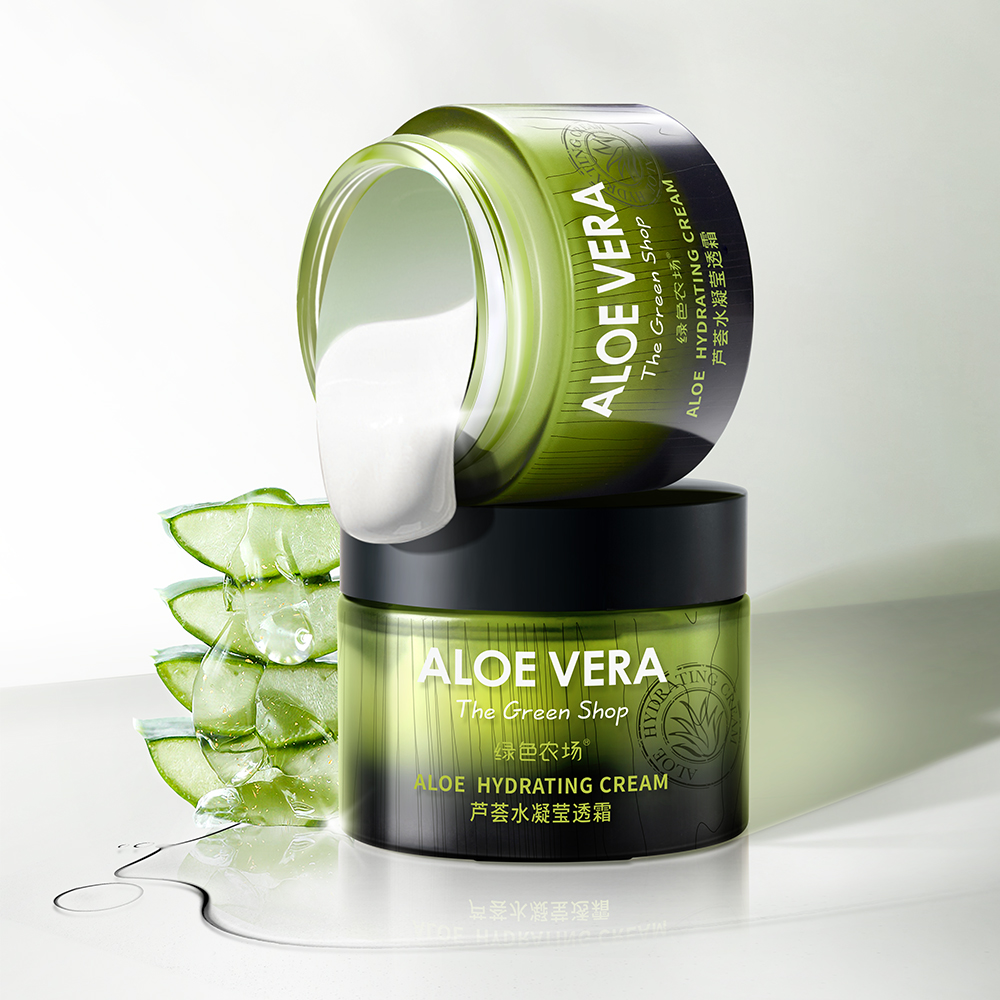 绿色农场芦荟护保湿霜50ml补水霜保湿面部护肤品学生芦荟水涂抹