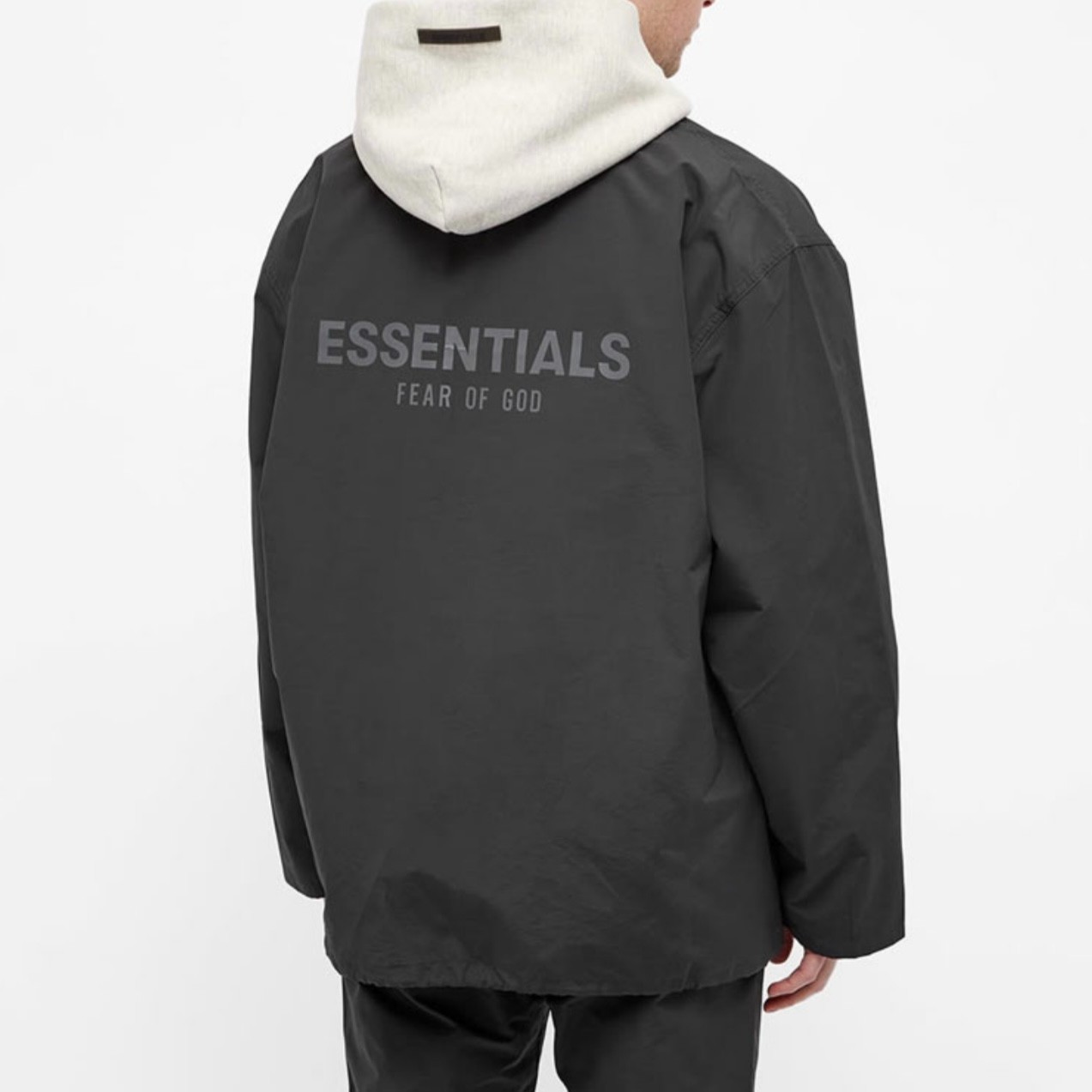 Fear of God Essentials  21款反光字母 黑色 排扣夹克 男女同款