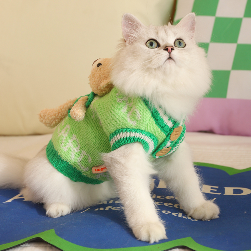 猫咪衣服秋季幼猫冬季布偶猫防掉毛秋冬宠物猫猫冬天小猫保暖毛衣