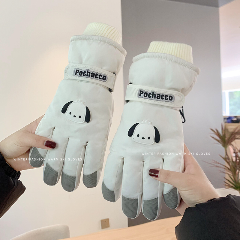 男女冬滑雪手套棉成人五指手套户外玩雪防水加厚登山骑行保暖手套