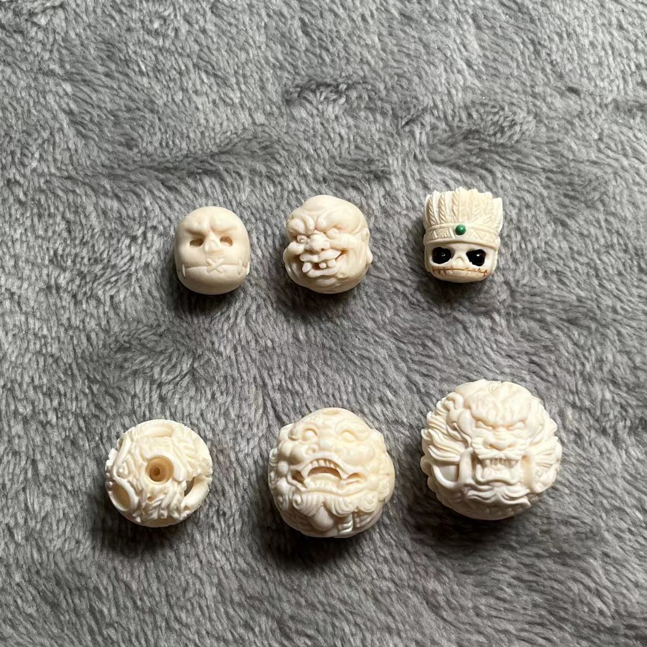 天然猛犸牙文玩单珠顶珠配饰多款式