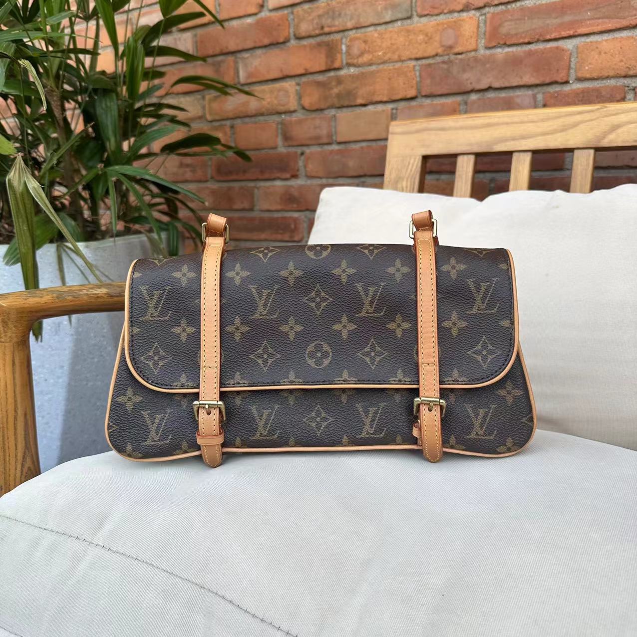 修复品lv经典老花变形金刚腋下单肩包