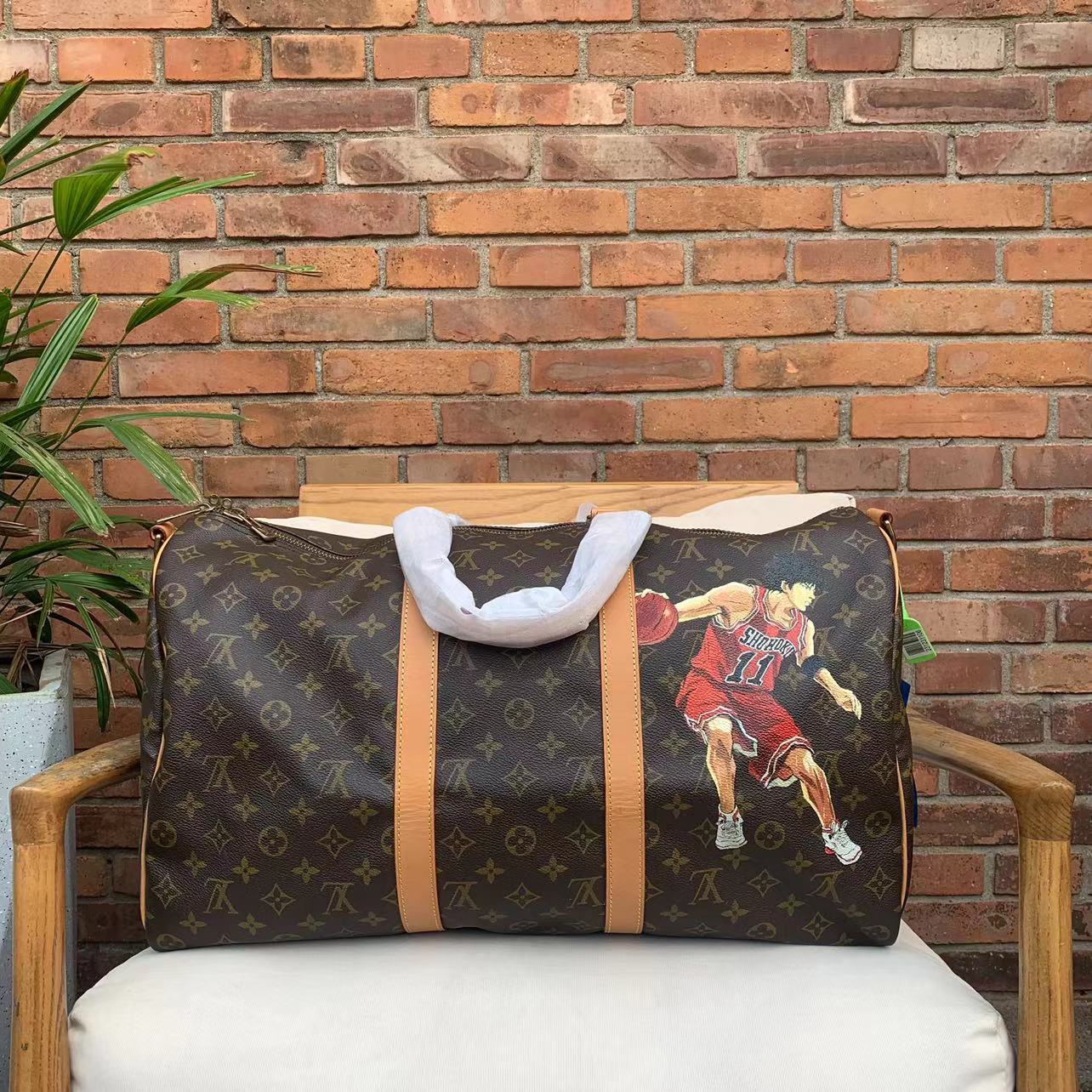 95新 LouisVuitton/路易威登 手绘keepall旅行袋肩带款/手提合集