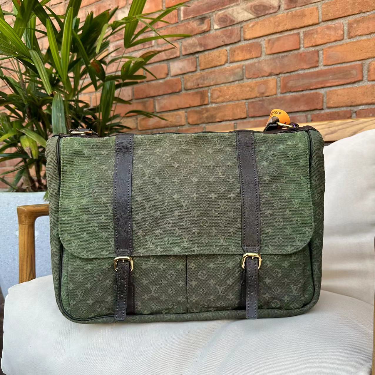 95新 LouisVuitton/路易威登 丹宁 狩猎手提斜挎邮差包/全原