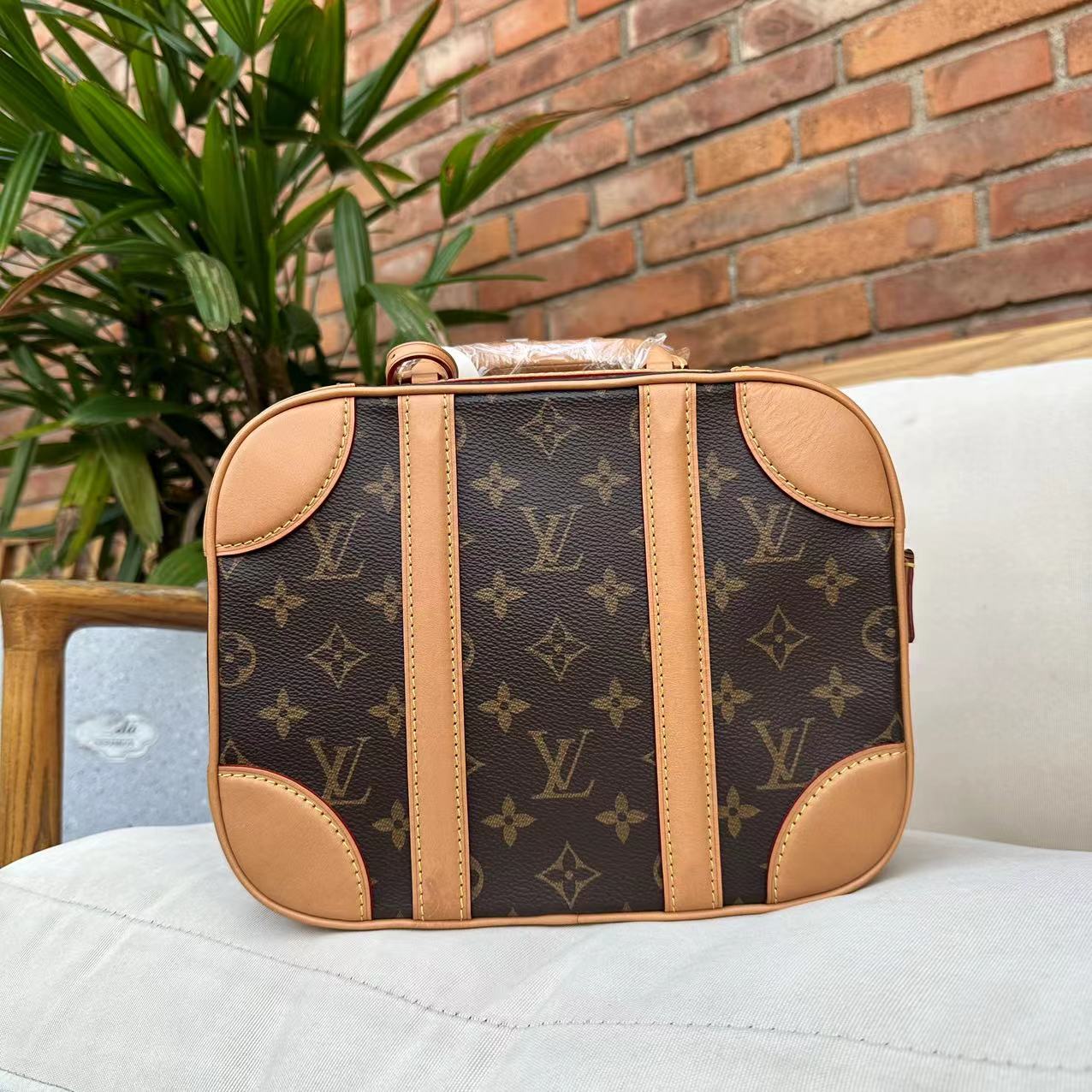 95新 LouisVuitton/路易威登 老花luggage小行李包斜挎单肩手拎包