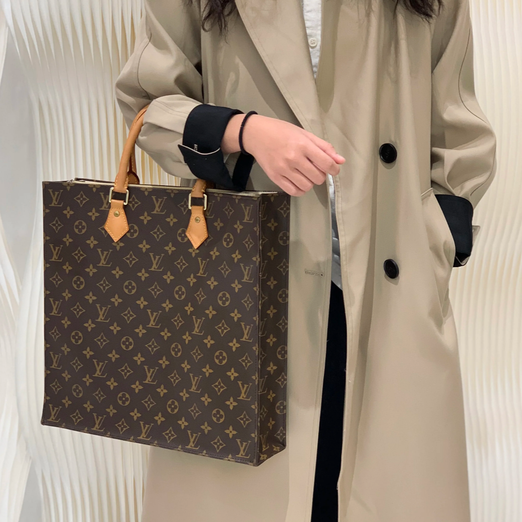 95新 LouisVuitton/路易威登 大琴谱托特包手拎包经典老花中古