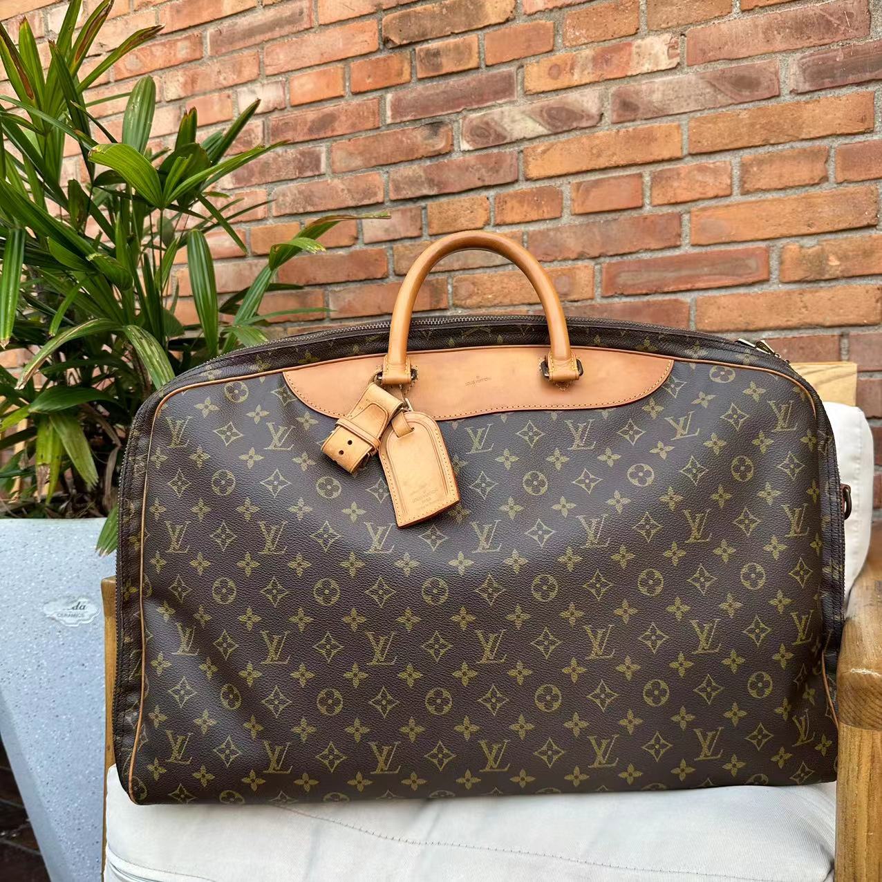 95新 LouisVuitton/路易威登 全原老花珍妮大号手提旅行袋